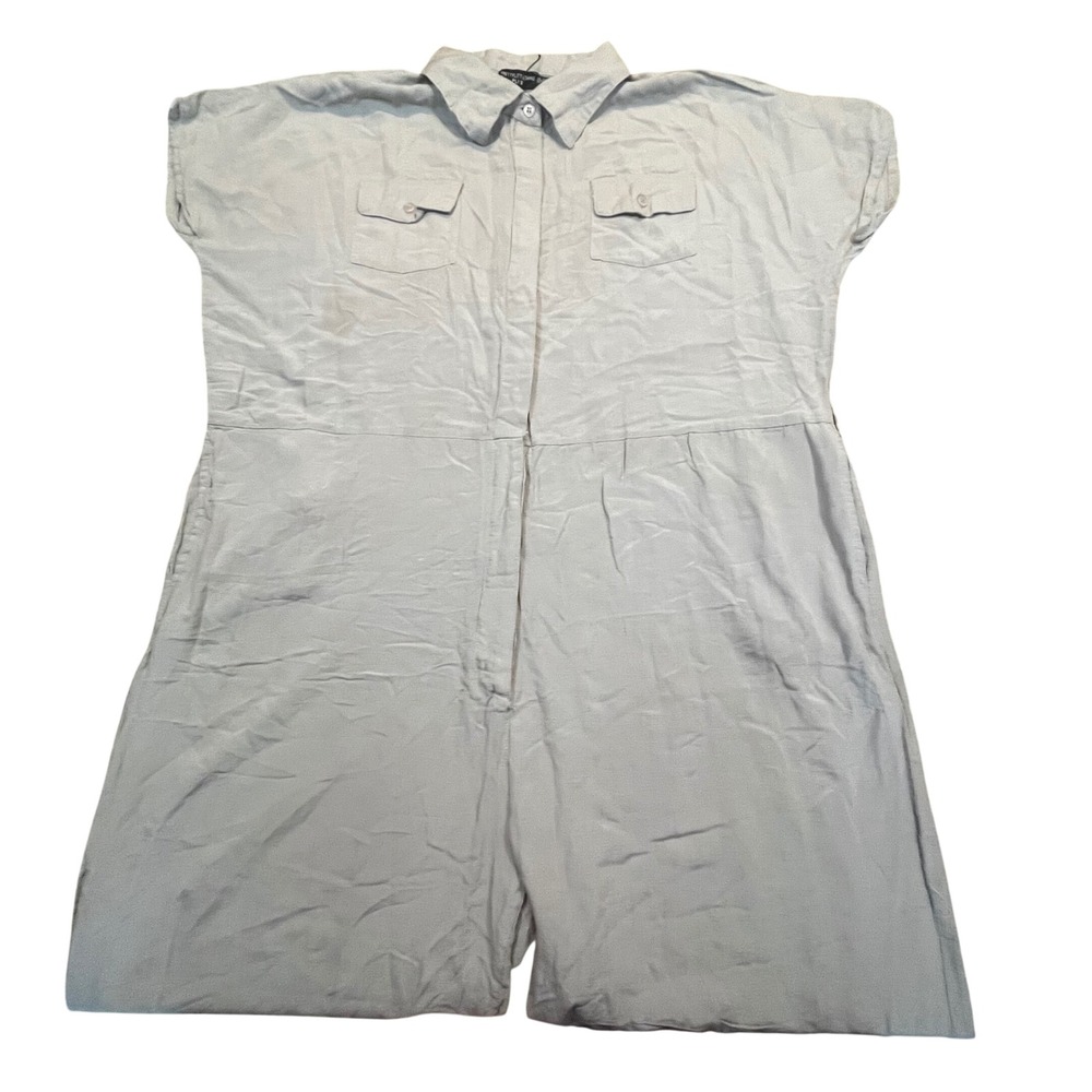 PrettyLittleThing Plus Stone Wide Leg Jumpsuit Size‎ 18 Raw Hem Utility